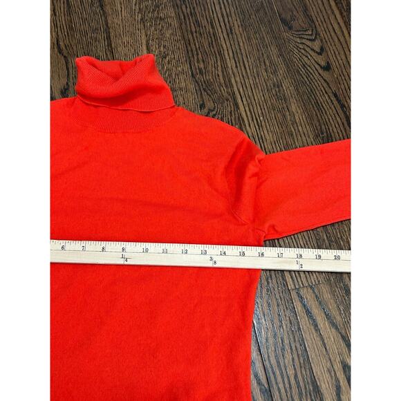 Ralph Lauren Cashmere Sweater Womens Small Orange Knit Long Sleeve Turtleneck - Picture 5 of 8